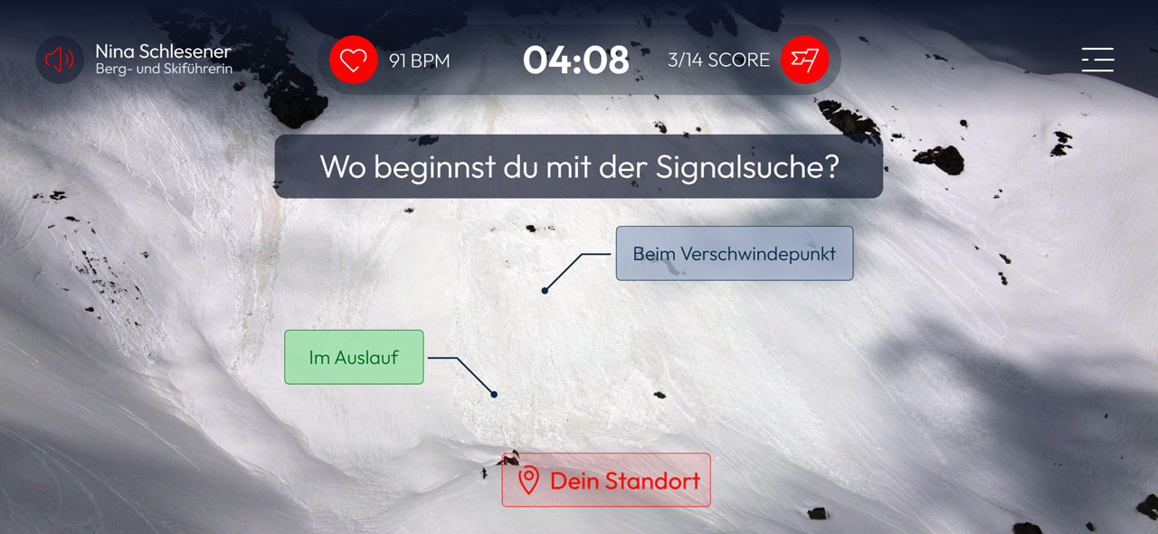 Signal search, decision with the instructor