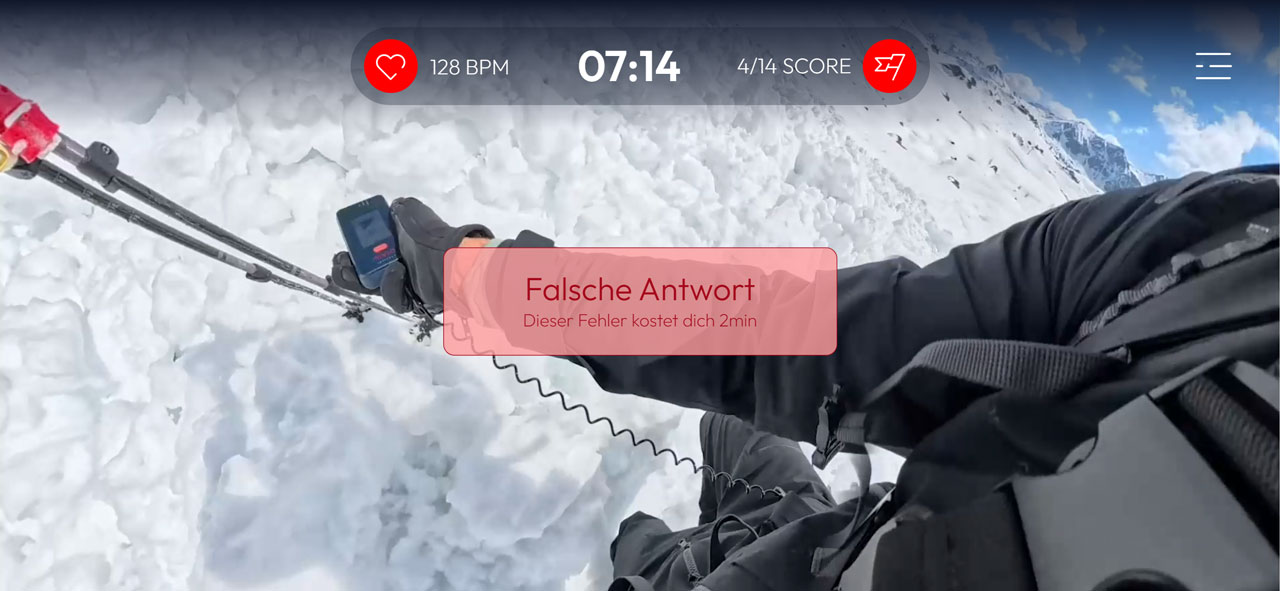 A wrong answer costs time in the scenario